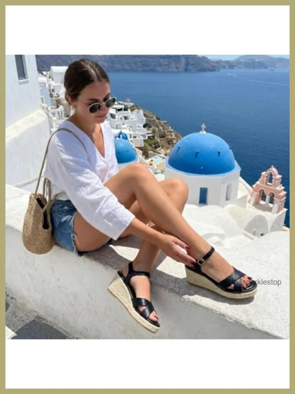 Cushioned Faux Leather Espadrille Wedge Sandals with Adjustable Ankle Strap